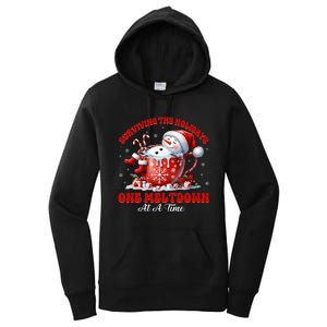 Surviving The Holidays One Meltdown Funny Christmas Snowman Women's Pullover Hoodie