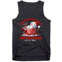 Surviving The Holidays One Meltdown Funny Christmas Snowman Tank Top