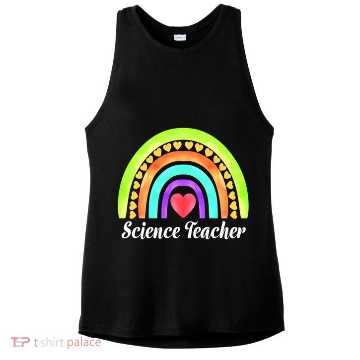Science Teacher Hearts And Rainbows Great Gift Ladies PosiCharge Tri-Blend Wicking Tank