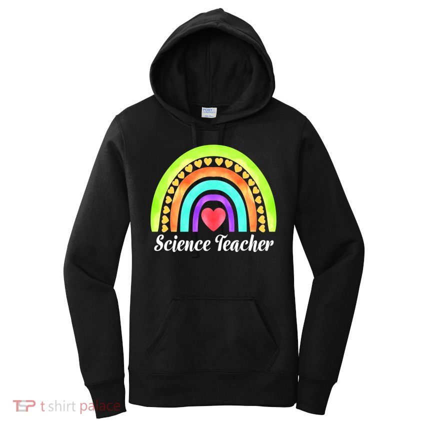 Science Teacher Hearts And Rainbows Great Gift Women's Pullover Hoodie