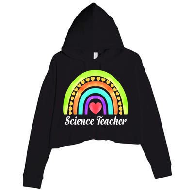 Science Teacher Hearts And Rainbows Great Gift Crop Fleece Hoodie
