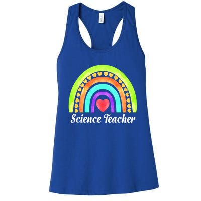 Science Teacher Hearts And Rainbows Great Gift Women's Racerback Tank