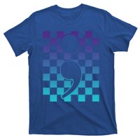 Semicolon Tal Health Matters Awareness Retro Checkered Cool Gift T-Shirt