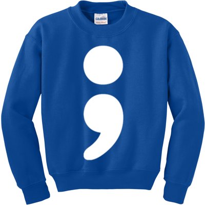 Semicolon Tal Health Matters Awareness Month Gift Kids Sweatshirt