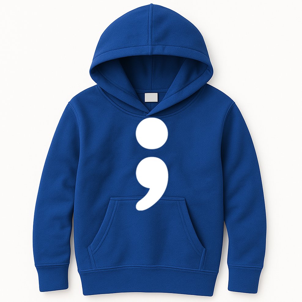 Semicolon Tal Health Matters Awareness Month Gift Kids Hoodie