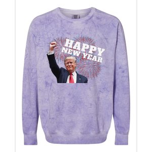 Sarcastic Trump Happy New Year 2025 Fireworks Director White Colorblast Crewneck Sweatshirt