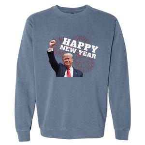 Sarcastic Trump Happy New Year 2025 Fireworks Director White Garment-Dyed Sweatshirt