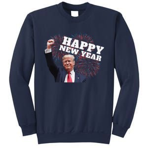 Sarcastic Trump Happy New Year 2025 Fireworks Director White Sweatshirt