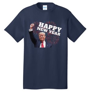 Sarcastic Trump Happy New Year 2025 Fireworks Director White Tall T-Shirt