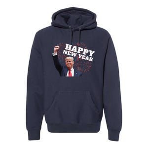 Sarcastic Trump Happy New Year 2025 Fireworks Director White Premium Hoodie