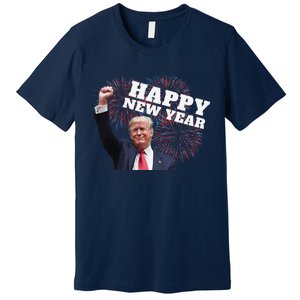 Sarcastic Trump Happy New Year 2025 Fireworks Director White Premium T-Shirt