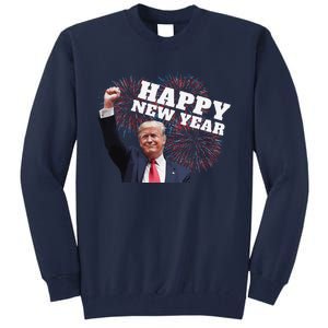 Sarcastic Trump Happy New Year 2025 Fireworks Director White Tall Sweatshirt