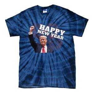 Sarcastic Trump Happy New Year 2025 Fireworks Director White Tie-Dye T-Shirt