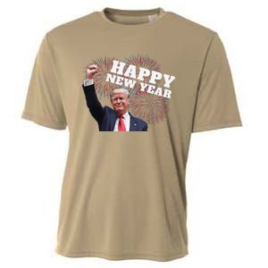 Sarcastic Trump Happy New Year 2025 Fireworks Director White Cooling Performance Crew T-Shirt