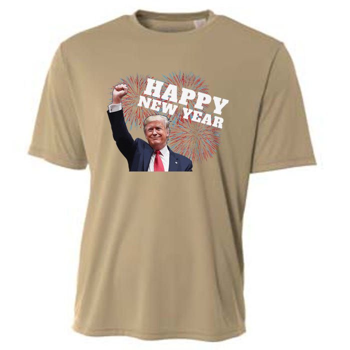 Sarcastic Trump Happy New Year 2025 Fireworks Director White Cooling Performance Crew T-Shirt