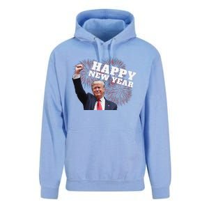 Sarcastic Trump Happy New Year 2025 Fireworks Director White Unisex Surf Hoodie