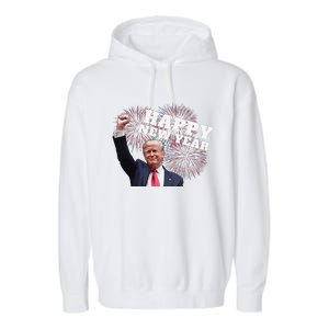 Sarcastic Trump Happy New Year 2025 Fireworks Director White Garment-Dyed Fleece Hoodie