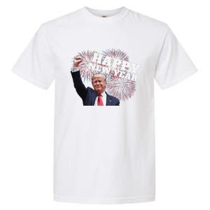 Sarcastic Trump Happy New Year 2025 Fireworks Director White Garment-Dyed Heavyweight T-Shirt