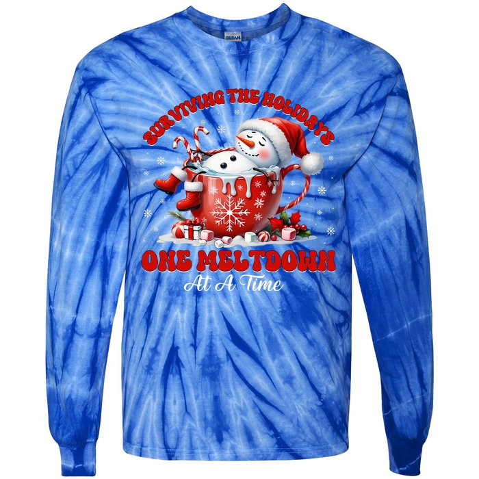 Surviving The Holidays One Meltdown Tie-Dye Long Sleeve Shirt