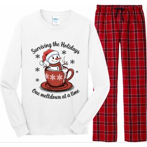 Surviving The Holidays One Meltdown At A Time Christmas Snowman Hot Cocoa Long Sleeve Pajama Set