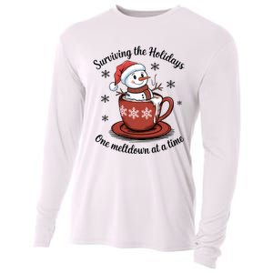 Surviving The Holidays One Meltdown At A Time Christmas Snowman Hot Cocoa Cooling Performance Long Sleeve Crew