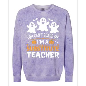 Substitute Teacher Halloween Costume Spooky Scary Teacher Gift Colorblast Crewneck Sweatshirt