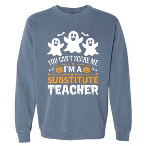 Substitute Teacher Halloween Costume Spooky Scary Teacher Gift Garment-Dyed Sweatshirt