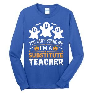 Substitute Teacher Halloween Costume Spooky Scary Teacher Gift Tall Long Sleeve T-Shirt