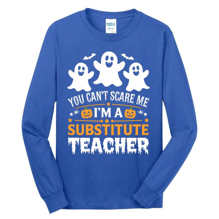 Substitute Teacher Halloween Costume Spooky Scary Teacher Gift Tall Long Sleeve T-Shirt