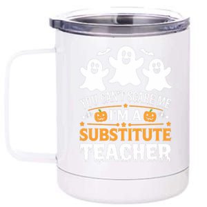 Substitute Teacher Halloween Costume Spooky Scary Teacher Gift 12 oz Stainless Steel Tumbler Cup