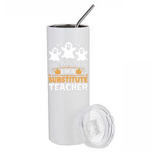 Substitute Teacher Halloween Costume Spooky Scary Teacher Gift Stainless Steel Tumbler