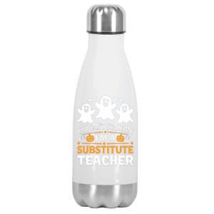 Substitute Teacher Halloween Costume Spooky Scary Teacher Gift Stainless Steel Insulated Water Bottle