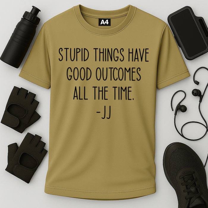 Stupid Things Have Good Outcomes All The Time JJ, Outer Banks JJ, Pogue 4 Life Cooling Performance Crew T-Shirt
