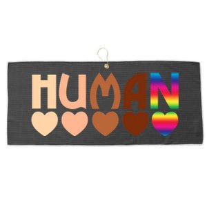 Solidarity Tolerance Hu Heart Equality Blm Pride Great Gift Large Microfiber Waffle Golf Towel