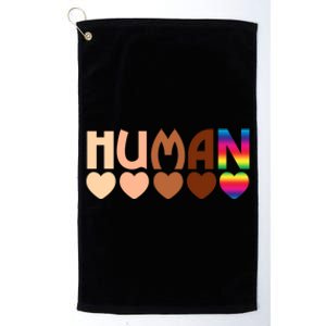 Solidarity Tolerance Hu Heart Equality Blm Pride Great Gift Platinum Collection Golf Towel