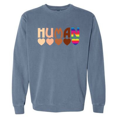 Solidarity Tolerance Hu Heart Equality Blm Pride Great Gift Garment-Dyed Sweatshirt