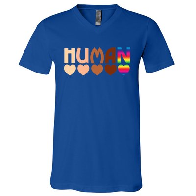 Solidarity Tolerance Hu Heart Equality Blm Pride Great Gift V-Neck T-Shirt