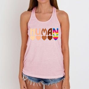 Solidarity Tolerance Hu Heart Equality Blm Pride Great Gift Women's Knotted Racerback Tank