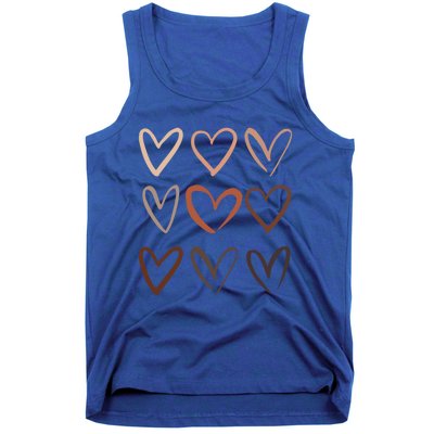 Skin Tone Hearts Be Kind Melanin Black History Gift Tank Top