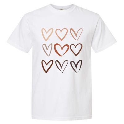 Skin Tone Hearts Be Kind Melanin Black History Gift Garment-Dyed Heavyweight T-Shirt