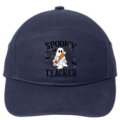 Spooky Teacher Halloween Funny Ghost 7-Panel Snapback Hat