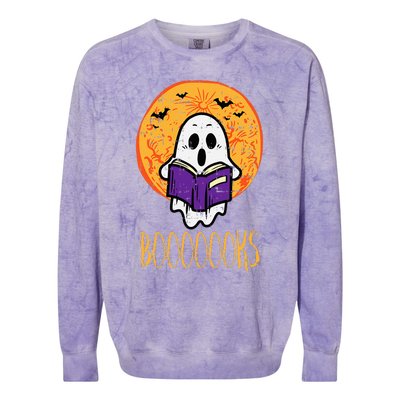 Spooky Tales Haunted Moon Ghosts and Halloween Reads Colorblast Crewneck Sweatshirt