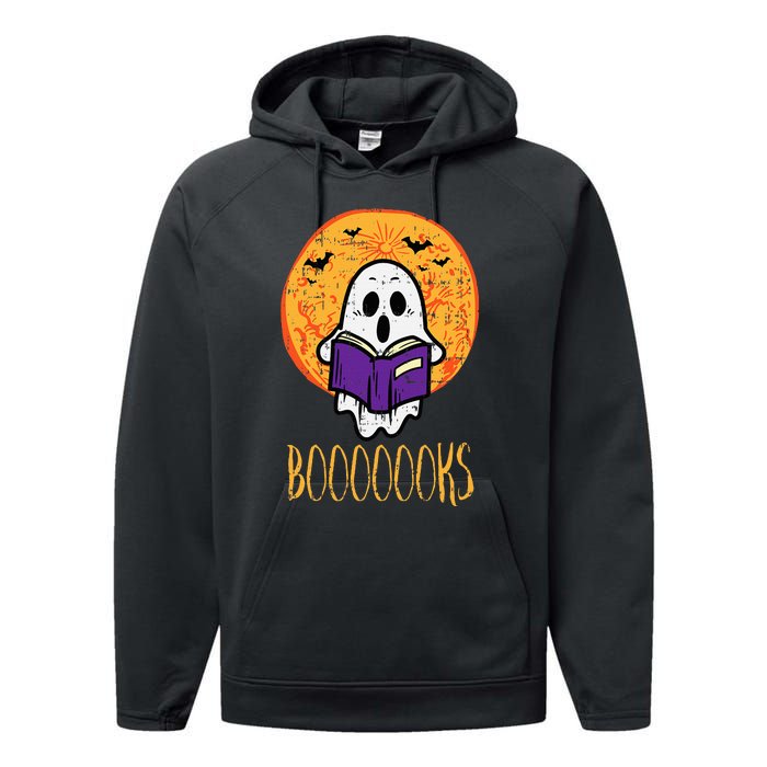 Spooky Tales Haunted Moon Ghosts and Halloween Reads Performance Fleece Hoodie