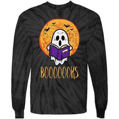 Spooky Tales Haunted Moon Ghosts and Halloween Reads Tie-Dye Long Sleeve Shirt