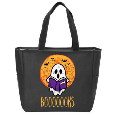 Spooky Tales Haunted Moon Ghosts and Halloween Reads Zip Tote Bag