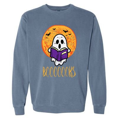 Spooky Tales Haunted Moon Ghosts and Halloween Reads Garment-Dyed Sweatshirt