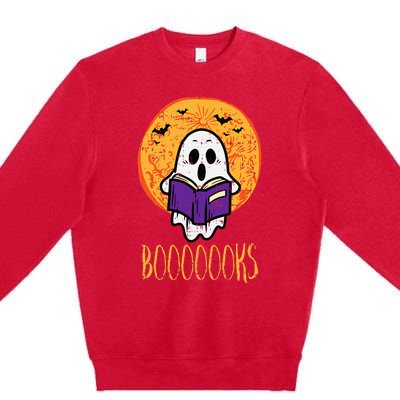 Spooky Tales Haunted Moon Ghosts and Halloween Reads Premium Crewneck Sweatshirt