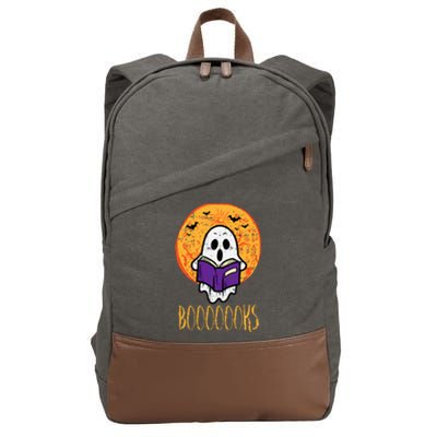 Spooky Tales Haunted Moon Ghosts and Halloween Reads Cotton Canvas Backpack