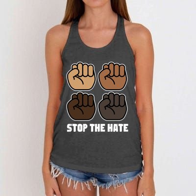 Stop The Hate Equal Rights Activist Gift Women's Knotted Racerback Tank