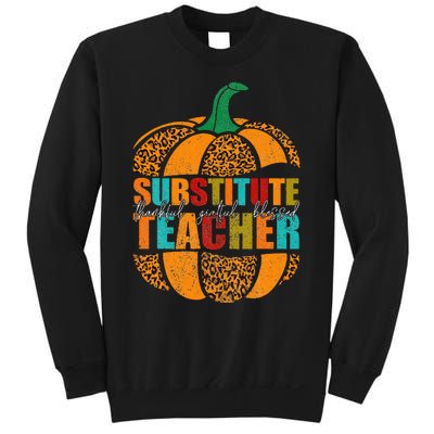 Substitute Teacher Halloween Thankful Grateful Pumpkin Sweatshirt